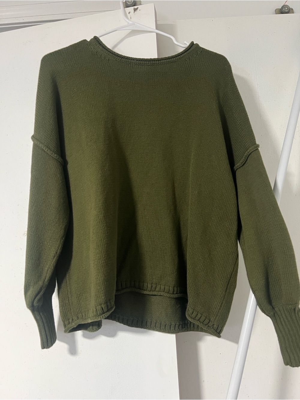 Madewell Olive Crewneck Sweater - Deep Olive Green